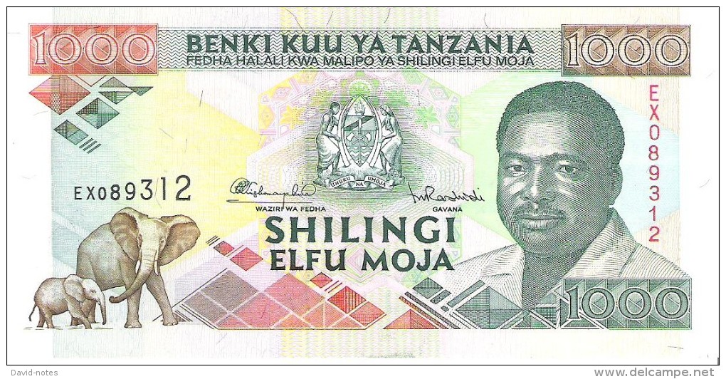 Tanzania - Pick 27 - 1000 Shilingi 1993 - Unc - Tanzania