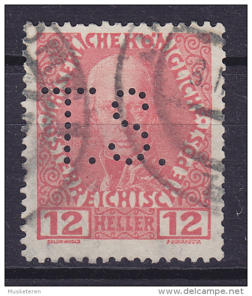 Austria Perfin Perforé Lochung 'T.S.' 12 H Franz I. (2 Scans) - Errors & Oddities