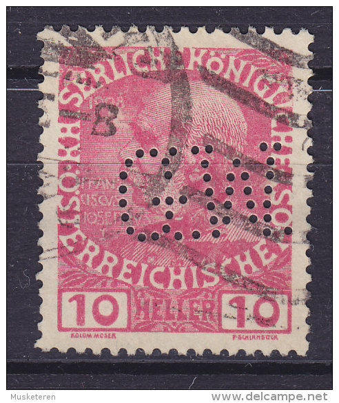 Austria Perfin Perforé Lochung 'G.W.' 10 H Franz Joseph (2 Scans) - Variétés & Curiosités