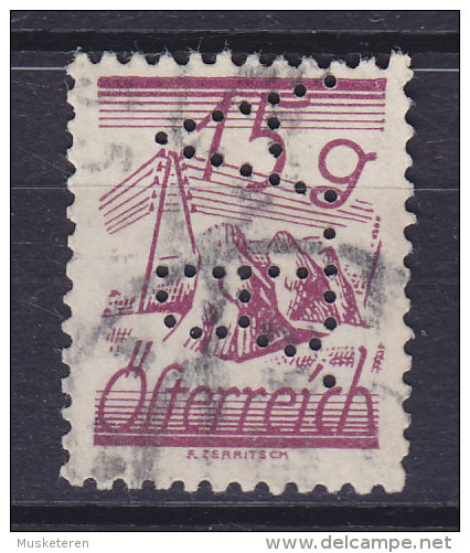 Austria Perfin Perforé Lochung 'A.B.' 15 G Kornmandeln & Telegraphenleitung (2 Scans) - Errors & Oddities