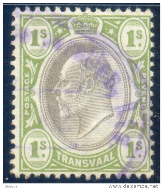 Transvaal 1902. 1sh Black And Sage-green (wmk.CA). SACC 257, SG 251. - Transvaal (1870-1909)