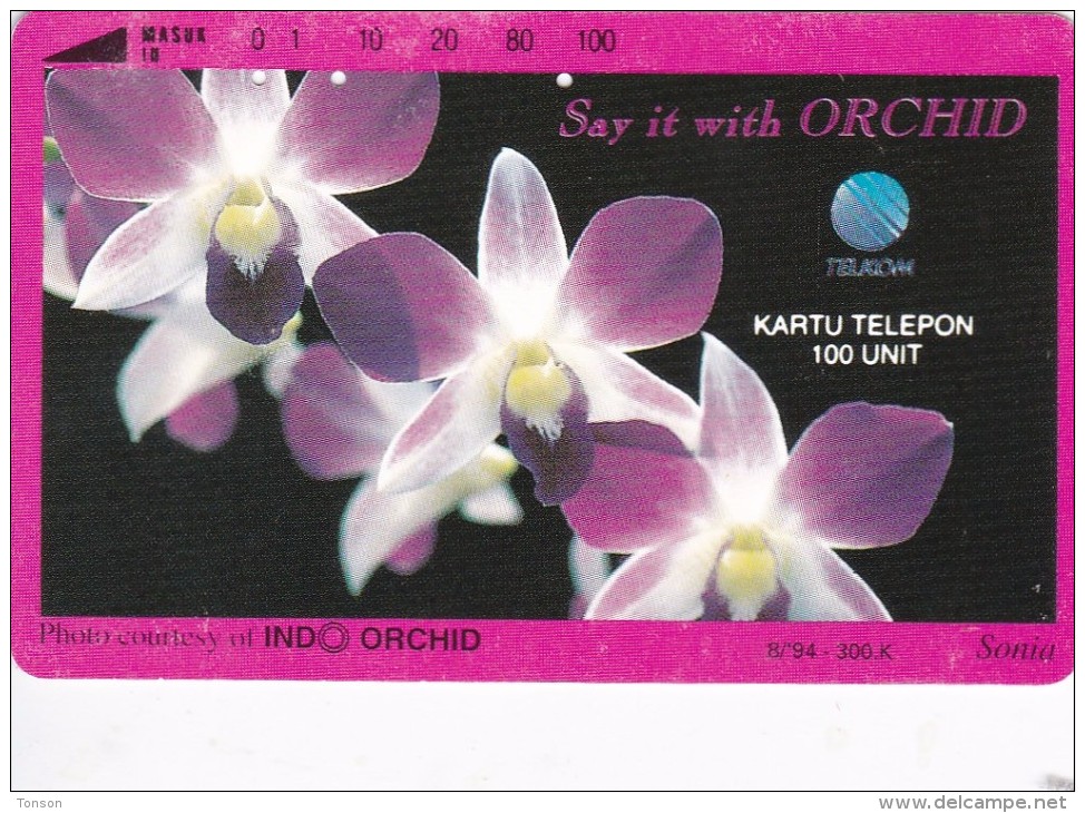 Indonesia, S257, Say It With Orchid - Sonia, 2 Scans. - Indonésie