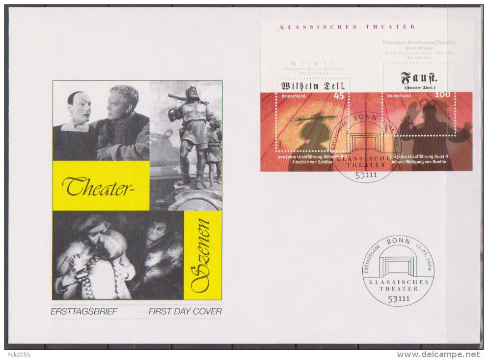 BRD FDC 2004 MiNr.2391 - 2392 Block 65  Klassisches Theater ( Dg 105 ) - 2001-2010