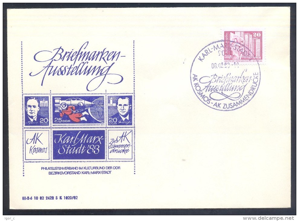 Germany Deutschland DDR 1983 Cover: Cosmos Weltraum; Space: AK Kosmos Rocketcar; Space Walk - Europa