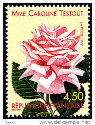 France N° 3249 ** FLEUR - Rose «Mme Caroline Testout» - Nuevos