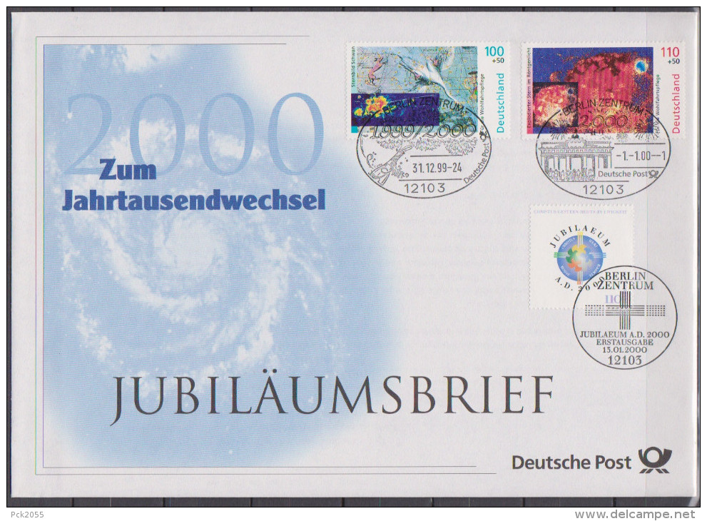 Deutschland FDC 2000 Jubilläumsbrief MiNr.2078-2079,2087 Zum Jahrtausendwechsel ( Dg108 ) - 1991-2000