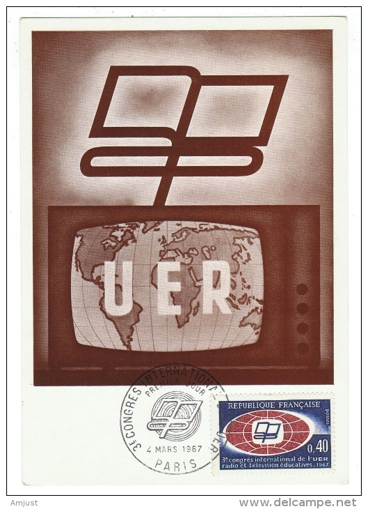 France // Carte Maximum // / Union Européenne De Radiodiffusion - 1960-1969