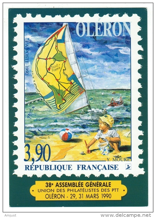 Timbre, Représentation Sur Carte Postale Neuve (timbres Français) - Timbres (représentations)