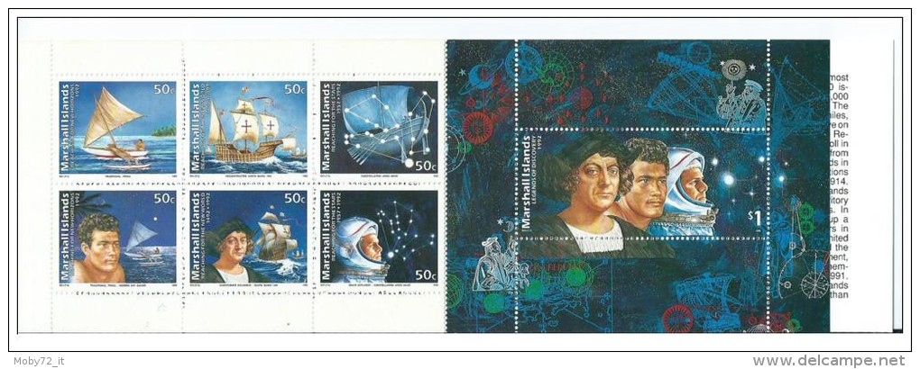 Isole Marshall - 1992 - Nuovo/new MNH - Colombo - Libretto - Mi N. 419/25 - Marshall