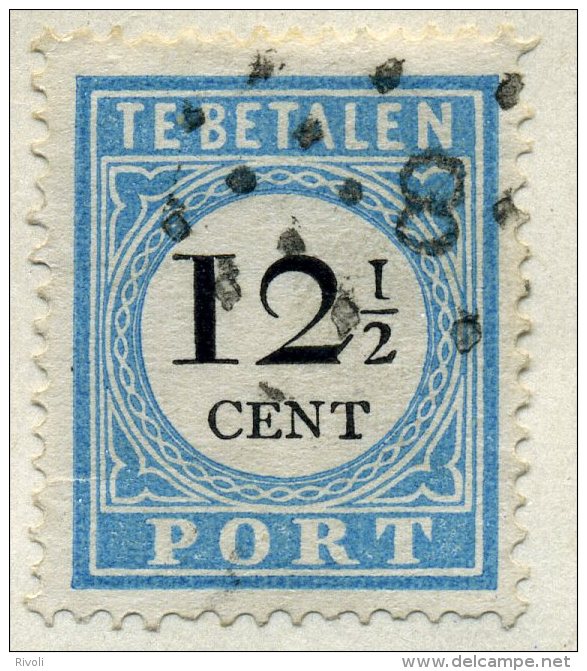 PAYS BAS 1881 YVERT N° 8 TYPE 1 OBLITERE COTE 37.5E - Strafportzegels