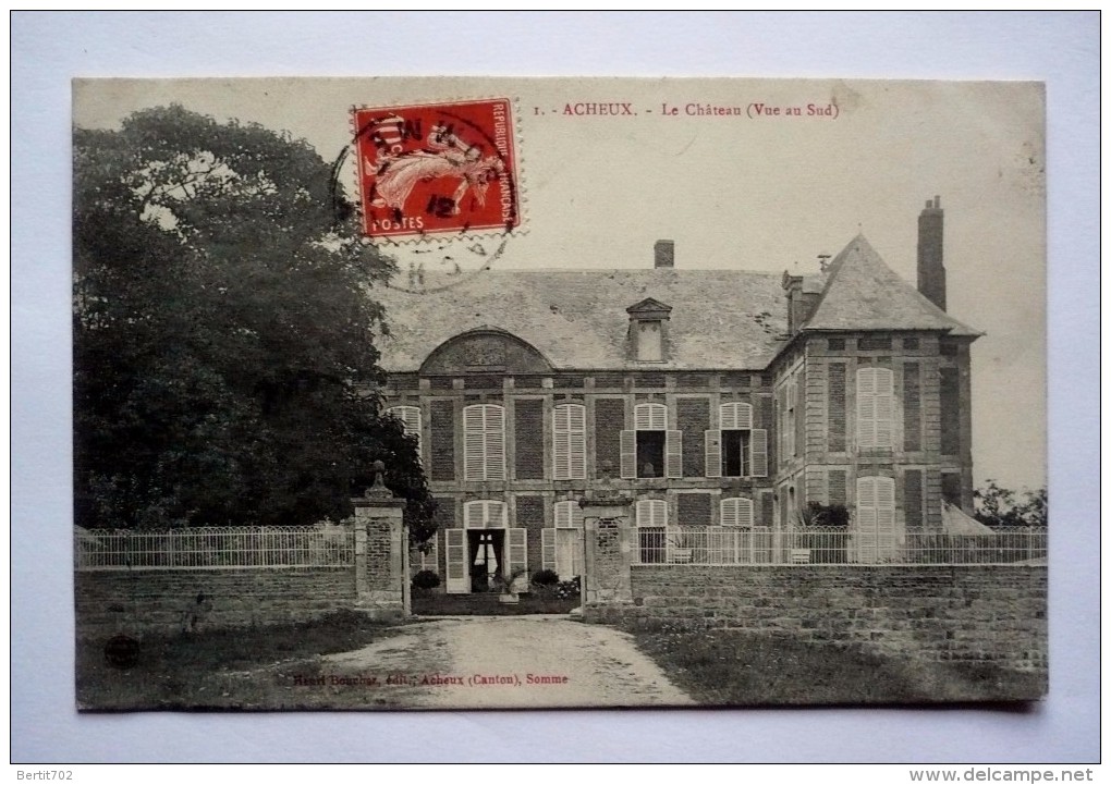 80 -  ACHEUX -  Le Chateau ( Vue Au Sud) No 1 - Acheux En Amienois