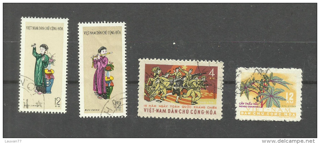 Vietnam Du Nord N°247,248,252,264 Cote 3.95 Euros - Vietnam