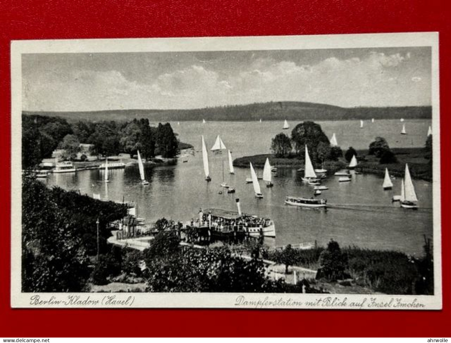 AK Berlin Kladow Havel Dampferstation Mit Blick Auf Insel Imchen 1936 Restaurant Brandenburger Eck - Spandau