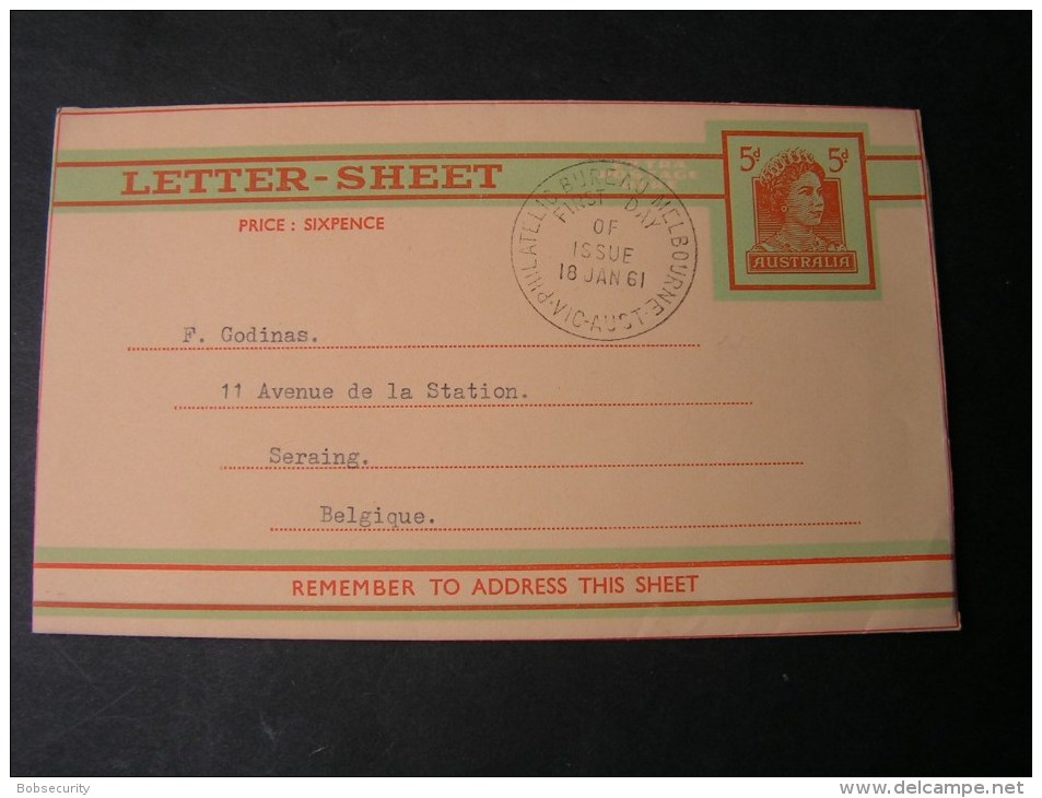 == Australia Cv. 1961  Letter Sheet - Interi Postali