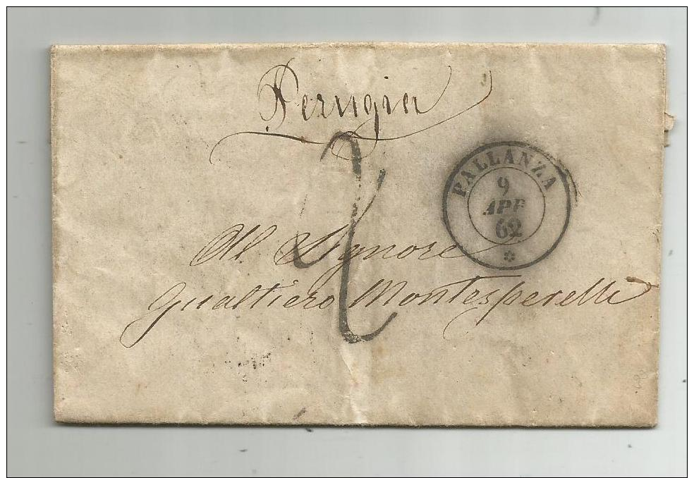 DA PALLANZA PER PERUGIA -1862 - Storia Postale