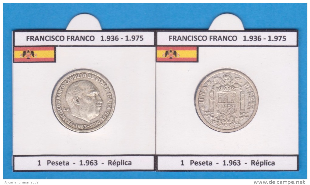 FRANCISCO FRANCO (ESTADO ESPAÑOL)  (1.936-1.975) 1 PESETA  1.963  SC/UNC  Réplica  DL-11.423 - 1 Peseta