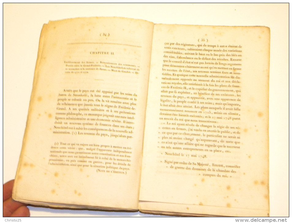 Histoire Du Gouvernement De Neuchâtel Sous La Domination Prussienne, Depuis 1807 Jusqu´en 1832, Par Un Patriote Du Val-D - 1801-1900