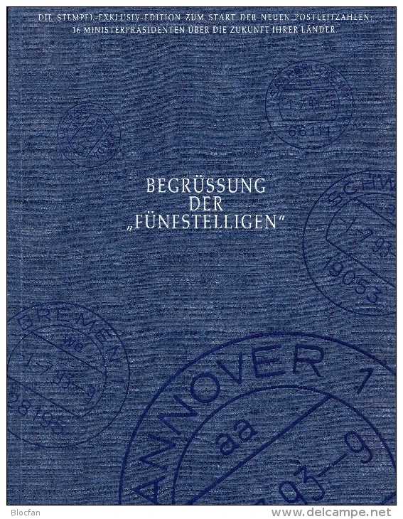 Gift-book Begrüßung Postleitzahlen 5-stellig 1993 BRD 16 Ausgaben O 56€ Geschenk-Buch Edition PLZ Stamp Document Germany - Collections