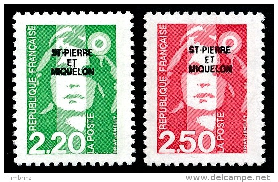 ST-PIERRE ET MIQUELON 1991 - Yv. 552 Et 553 ** TB VariétéFaciale= 0,72 EUR - Mar.Bicentenaire 2f20 &amp; 2f50 ..Réf.SPM1 - Neufs