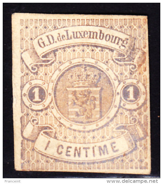 Luxembourg 1863 Coat Of Arms 1c Imperf Unused. Scott 4. - 1859-1880 Stemmi