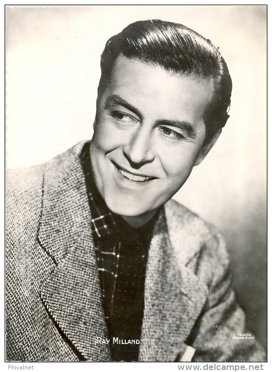 FOTOGRAFIA DE RAY MILLAND  , ACTORES , CINE , CHOCOLATES CLOVIS, APROX. 17 CM. X 22 CM. - Photographs