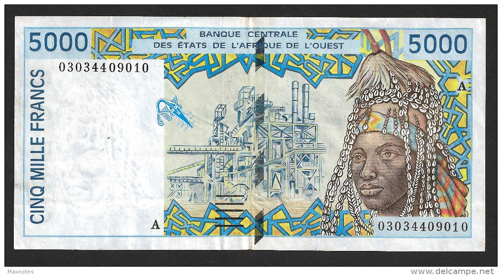 COSTA D´AVORIO ( West African States) 5000 Francs 2002  - P113Al - XF - Ivoorkust