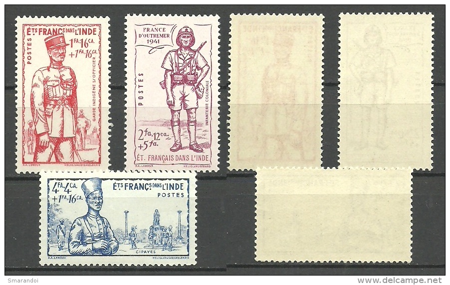 FRANCE / INDIA -- Old Stamps   1941 Defence  Nr.123 /125  MNH - Unused Stamps