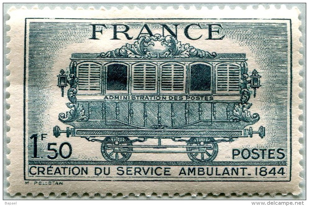 N° Yvert 609 - Timbre De France (1944) - MH - Service Postal Ambulant (DA) - Nuovi