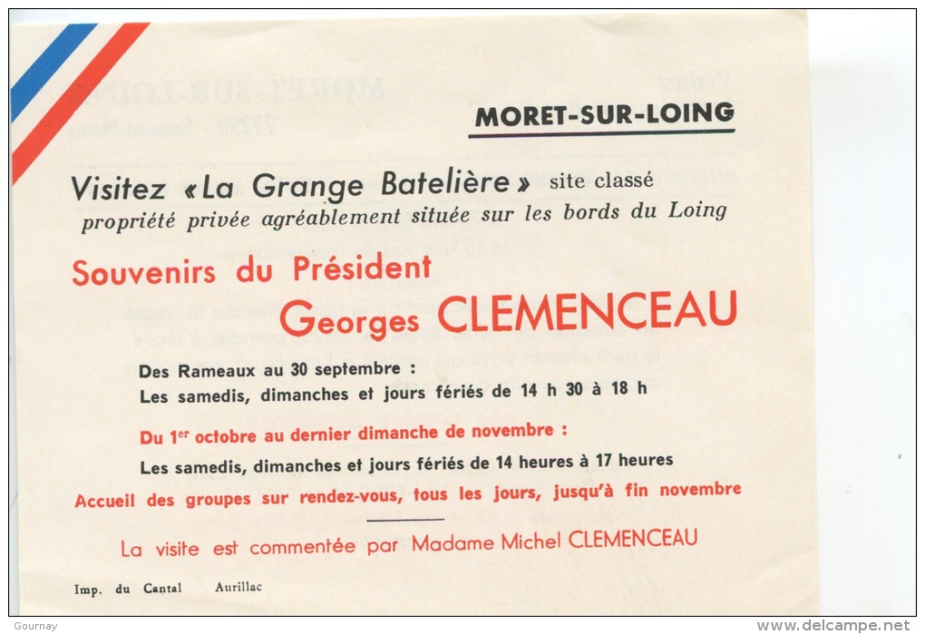 Moret Sur Loing - Visitez La Grange Bateliere Maison Clémenceau (souvenirs) Par Mme Michel Clémenceau - Moret Sur Loing