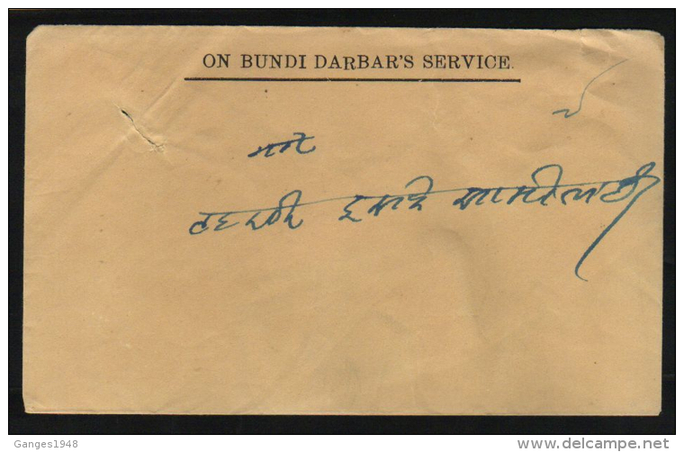 ON BUMDI DARBAR'S SERVICE Envelope With Letter Inside Hand Delivered Envelope  # 88190  Inde Indien  India - Bundi