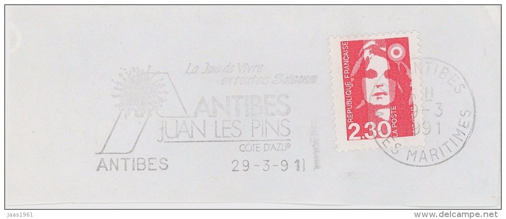 FRANCE. FRAGMENT POSTMARK ANTIBES. FLAMME. 2002 - Otros & Sin Clasificación