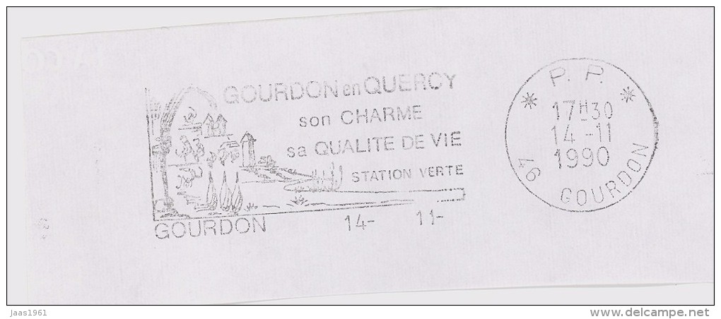 FRANCE. FRAGMENT POSTMARK GOURDON. 1990. FLAMME - Otros & Sin Clasificación