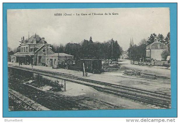 CPA Chemin De Fer La Gare Et L'avenue De La Gare SEES 61 - Sees