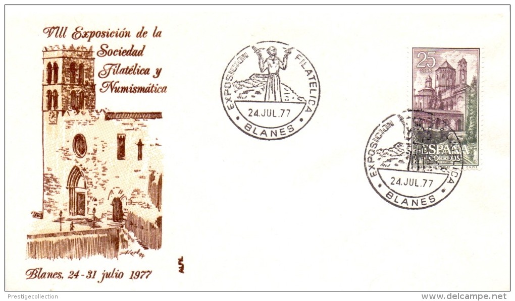 8° EXPOSICION DEL LA SOCIEDAD FILATELICA Y NUMISMATICA 1977 BLANES  (FR0108) - Otros & Sin Clasificación