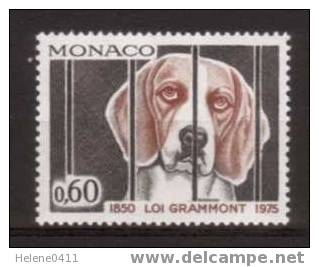 TIMBRE NEUF DE MONACO - LOI GRAMMONT : ABANDON DU CHIEN N° Y&T 1031 - Hunde