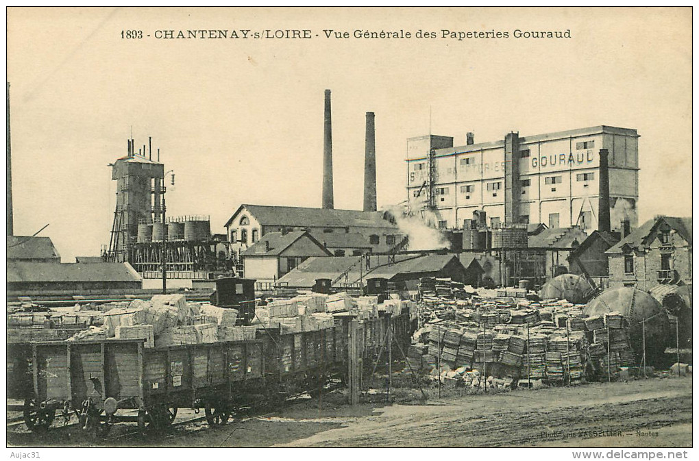 Dép 44 - Papeterie - Chemins De Fer - Wagons - Nantes - Chantenay Sur Loire - Vue Générale Des Papeteries Gouraud - Nantes