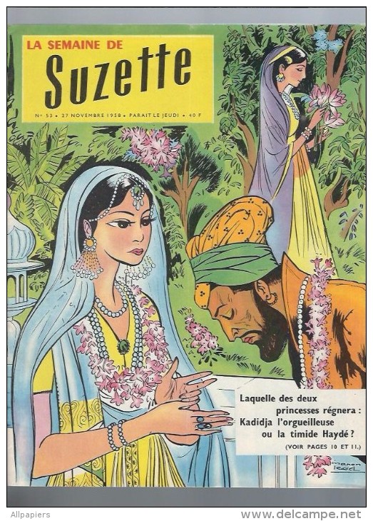 La Semaine De Suzette N°53 Patira - 7 étages Et 1 Mystère - La Danse Du Masque - L'héritage De Mourad De 1958 - La Semaine De Suzette