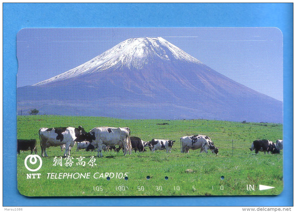 Japan Japon Telefonkarte Télécarte Phonecard - NTT Nr. 291 - 109 Kuh Kühe Berg Mountain - Cows
