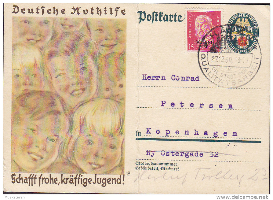 Germany Deutsches Reich Uprated Postal Stationery Ganzsache Nothilfe HANAU 1930 Hindenburg 30. JUNI 1930 Stamp (2 Scans) - Other & Unclassified