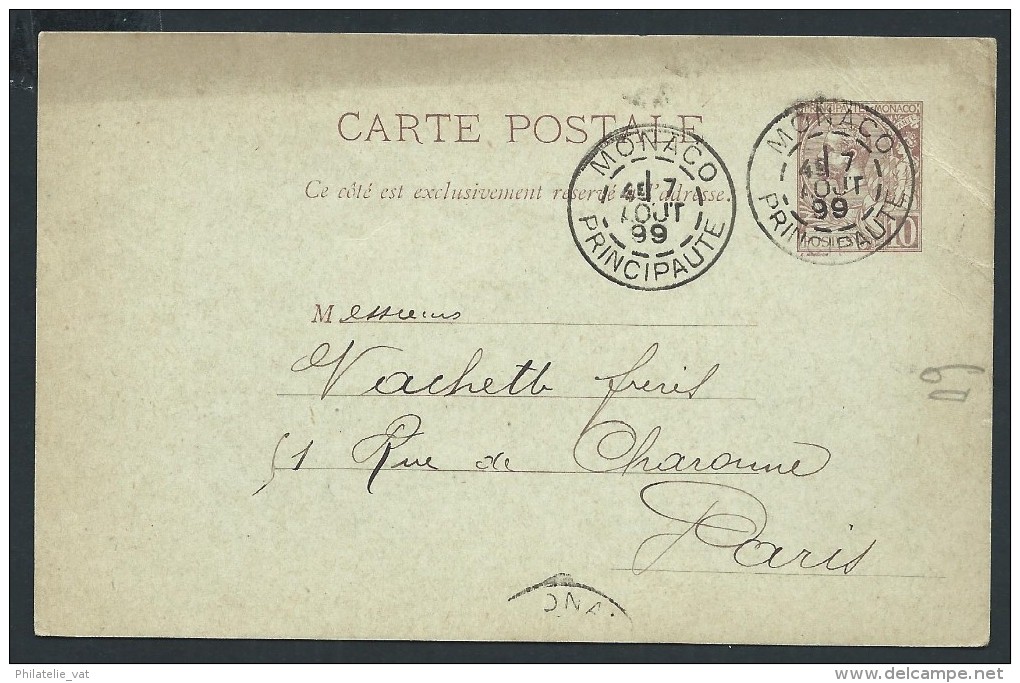 MONACO - Entier Postal Pour Paris En 1899 - A Voir - Lot P13912 - Enteros  Postales