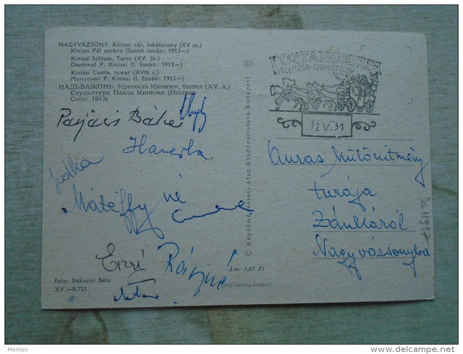 Hungary  Nagyvázsony  -Auras Különítmény  Túrája  Zánkáról  - 1972 - Signatures   D134040 - Hongrie