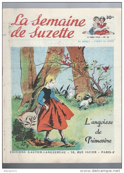 La Semaine De Suzette N°24 L'angoisse De Primevère - La Faute De Nina - Kika Fille Des Volcans - La Semaine De Suzette