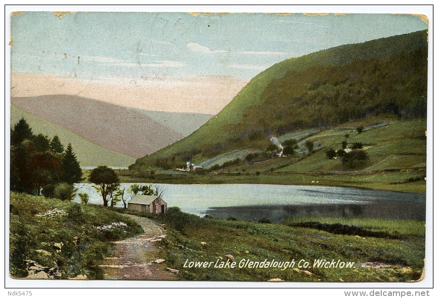 GLENDALOUGH : LOWER LAKE / POSTMARK - BRAY / ADDRESS - LONDON, STROUD GREEN, CONNAUGHT ROAD, HORNSEY - Wicklow