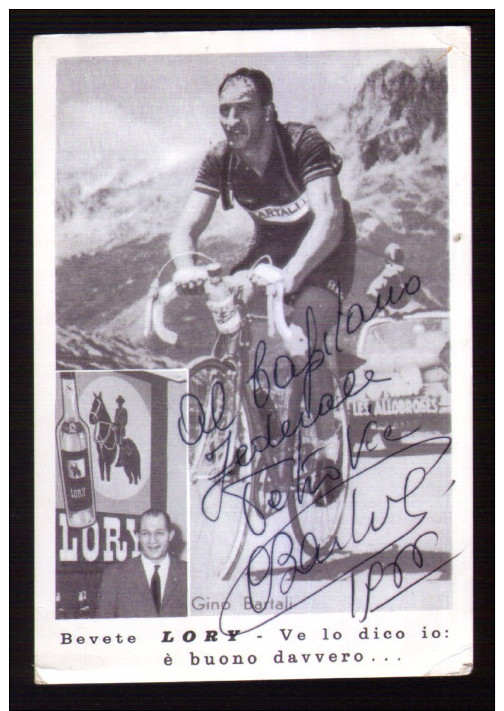 CYCLING, GINO BARTALI OLD HAND WRITTEN And SIGNED POSTCARD 1966 - Autres & Non Classés