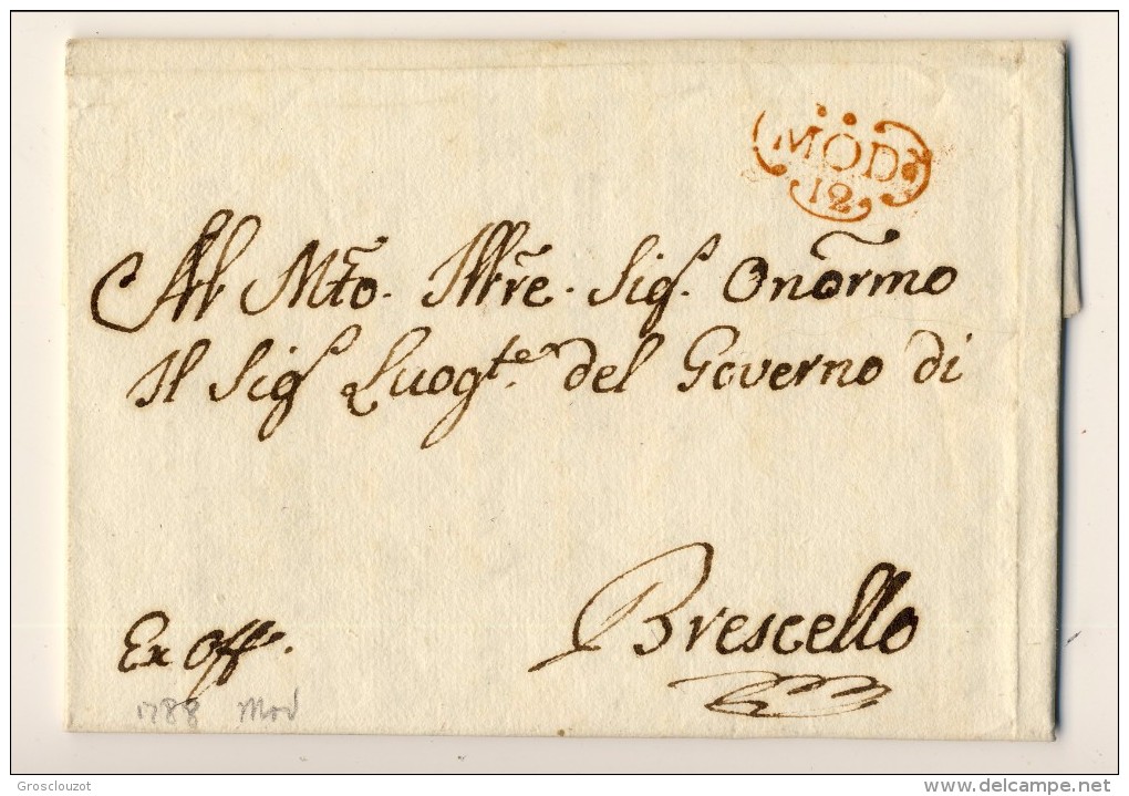 Modena. Eccezionale raccolta 150 pieghi 1770-1798 su carta pergamena con annulli a cuore serie rosso-verde-nero. € 1100;