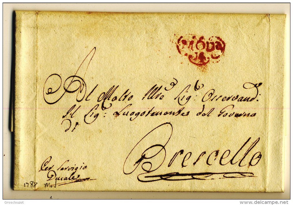 Modena. Eccezionale raccolta 150 pieghi 1770-1798 su carta pergamena con annulli a cuore serie rosso-verde-nero. € 1100;