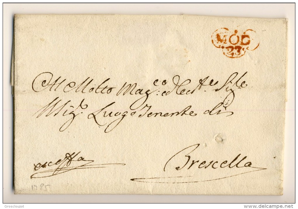 Modena. Eccezionale raccolta 150 pieghi 1770-1798 su carta pergamena con annulli a cuore serie rosso-verde-nero. € 1100;