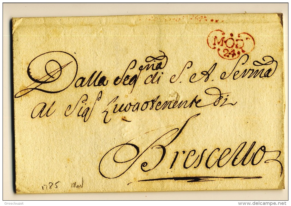 Modena. Eccezionale raccolta 150 pieghi 1770-1798 su carta pergamena con annulli a cuore serie rosso-verde-nero. € 1100;