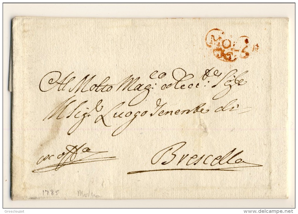 Modena. Eccezionale raccolta 150 pieghi 1770-1798 su carta pergamena con annulli a cuore serie rosso-verde-nero. € 1100;