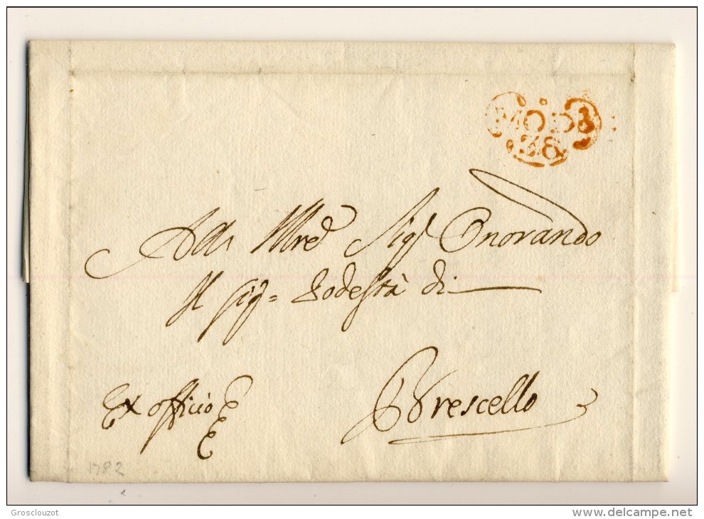 Modena. Eccezionale raccolta 150 pieghi 1770-1798 su carta pergamena con annulli a cuore serie rosso-verde-nero. € 1100;